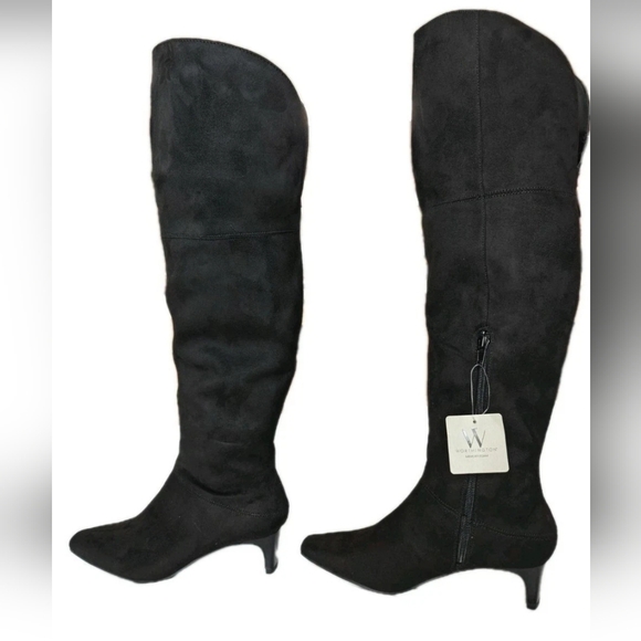NWT Worthington Womens Stacked Heel Over the Knee Boots Size 6.5 M Black. - Picture 1 of 7